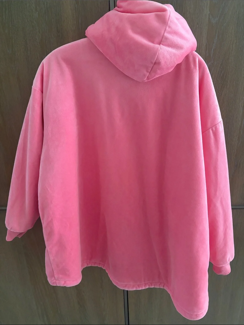 Kids Plush Hooded Pullover in Pink with Sherpa Lining